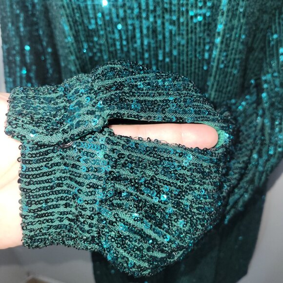 Eloquii Mock Neck Sequin Dress with Puff Sleeves Size 16 (NWT) - Picture 7 of 11